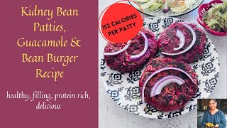 RED KIDNEY BEAN PATTIES  GUACAMOLE RECIPE  HEALTHY BEAN BURGER RECIPE  WEIGHT LOSS RECIPE NO9 [upl. by Atteoj]