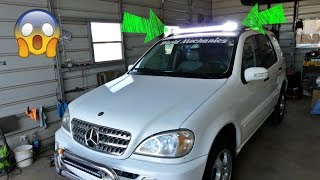 AUXBEAM LED LIGHT BAR Install on Mercedes Product Review [upl. by Bruno]