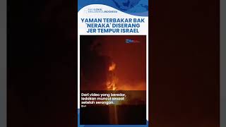 Penampakan Mencekam Pembangkit Listrik Yaman Diserang Jet Israel Terbakar Hebat Bak Neraka [upl. by Thetes]