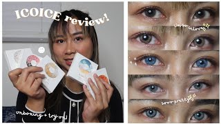 ICOICE Contact Lenses honest review unboxing and tryon [upl. by Enihpled]