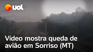 Vídeo mostra momento da queda de avião e explosão após o acidente em Sorriso MT veja [upl. by Vachell285]