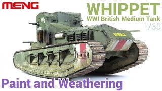 Painting and Weathering scale models  Tutorial 135 Whippet British tank MENG [upl. by Maryellen]