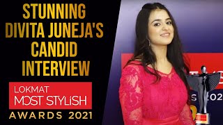 Stunning Divita Junejas Candid Interview at Lokmat Most Stylish Red Carpet [upl. by Suckow412]