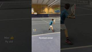 🎾🔥 Forehand winner  Max 9y old 🇬🇧 UK junior player  forehand practice session with my coach [upl. by Ativoj]