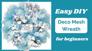 EASY DIY DECO MESH WREATH TUTORIAL FOR BEGINNERS [upl. by Olfe]