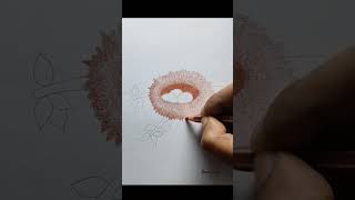 Easy Drawing tutorial art birdnest drawing trending drawingforkidseasy youtubeshorts shorts [upl. by Htrag]