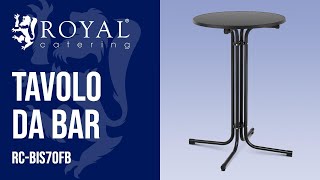 Tavolo da bar Royal Catering RCBIS70FB  Presentazione del prodotto 10011468 [upl. by Einnal]