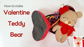 How to make valentine teddy bear 🧸 [upl. by Lidaa828]