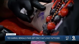 Ted Karras Bengals fans get Cincy tattoo for St Tattys Day [upl. by Wills233]