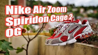 Nike Air Zoom Spiridon Cage 2 OG Red Silver Review amp On Feet [upl. by Eniamrahs]