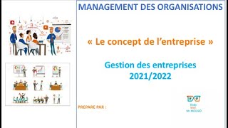 Management des organisations quotLe concept de l’entreprisequot OFPPT [upl. by Jeremie]