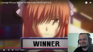 Death Battle REACTION  Carnage VS Lucy Marvel VS Elfen Lied [upl. by Penrod]