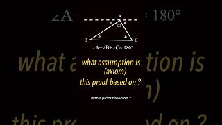 What assumption is this proof based on  sum of interior angles of a triangle [upl. by Wincer]