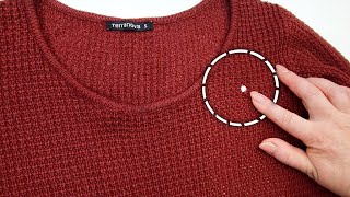 ✅The secret of a French seamstress how to hide a hole on a sweater [upl. by Madda]