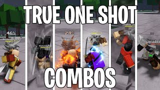 TRUE ONE SHOT COMBOS FOR EVERY CHARACTER Strongest battlegrounds [upl. by Mukul]