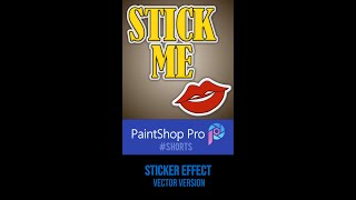 PaintShop Pro 2021 • Sticker Effect vector version shorts [upl. by Erinn613]