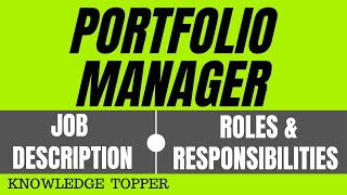 Portfolio Manager Job Description  Portfolio Manager Roles and Responsibilities [upl. by Pliske175]