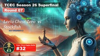 TCEC Season 26 Superfinal Leela Chess Zero vs Stockfish Round 07  Super Chess Engine Battle 32 [upl. by Wahl37]