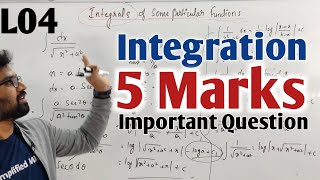 2ndPUC Mathematics  Integration Important 5 Marks Derivation amp Questions  Particular Functions [upl. by Aihsyla]