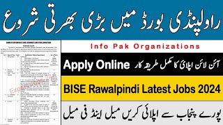 Rawalpindi Board Latest Jobs 2024 How to Apply Online Board of Intermediate and Secondary Education [upl. by Sunday]