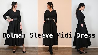 Sewing a Dolman Sleeve Midi Dress [upl. by Lenroc]