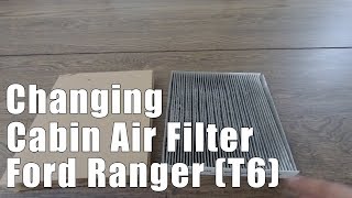 Changing Cabin Air Filter Ford Ranger T6 XLT 2014 [upl. by Matthei]