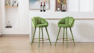 Wahson Modern Green Velvet Breakfast Bar Stools Upholstered Counter Stools for Home Bar Kitchen [upl. by Essy46]