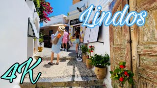 LINDOS Rhodes Greece 4K 2023  Lindos old town Rhodes Island 2023 [upl. by Siahc]