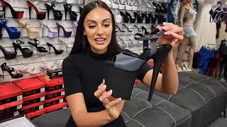 Ashley Unboxes Pleaser FLAMINGO809REF Black Matte 8 Inch High Heel Shoes With Reflective Upper [upl. by Jeremiah]