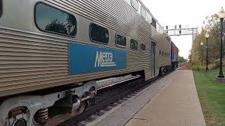 Metra trains passing through Westmont Illinois [upl. by Oaoj]