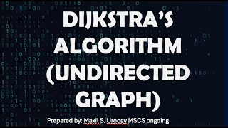 SHORTEST PATH  DIJKSTRAS ALGORITHM [upl. by Dunkin]