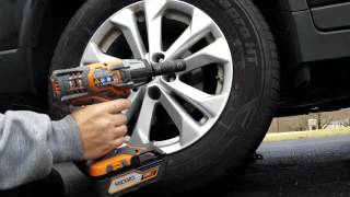 Ridgid 18v Impact Wrench in Action R86010BChanging a Tire [upl. by Adelheid967]