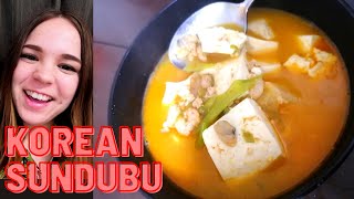 Korean Sundubu Jjigae Spicy Tofu soup with seafood and pork recipe by Kanekocooks on TikTok hotpot [upl. by Norean301]