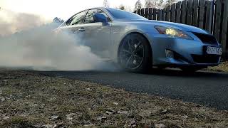 Lexus IS250 burnout tires on rev limiter good exhaust sound [upl. by Cas]