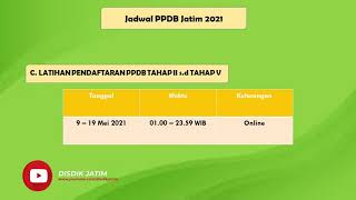 PPDB JATIM 2021 JADWAL PPDB JATIM 2021 [upl. by Thill871]