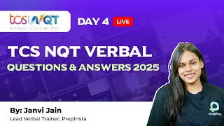 TCS NQT Verbal Questions and Answers 2025  TCS OnCampus Day 4 [upl. by Dlorag18]