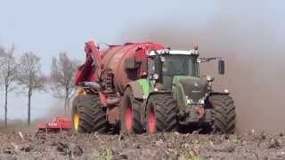 wwwjtnfotografienl  Bouwland bemesten met Bouwhuis Den Ham met de Fendt 936 SCR Vario [upl. by Miza]