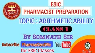 ESIC Pharmacist Preparation  Arithmetic Ability  Tricks to Solve  Somnath Sir esicpharmacist [upl. by Sivrad]