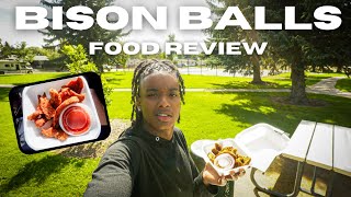 I ATE BISON BALLS 🦬   ROCKY MOUNTAIN OYSTER FOOD REVIEW [upl. by Adolf]