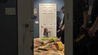 Toddler Doesn’t Let Cop Dad Go to Work  Hilarious Police Moment 😂 shorts [upl. by Ydnam]