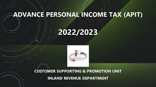 Advance Personal Income Tax APIT 20222023 [upl. by Theola446]