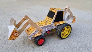 How to make JCB at Home from Matchbox  DIY JCB Backhoe Loader  Mini JCB Science Project [upl. by Rori]