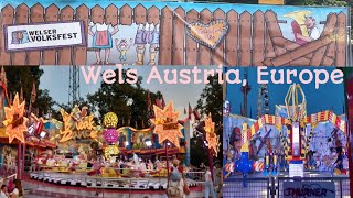 Volksfest in Wels 2024austria europe ออสเตรียยุโรปงานสวนสนุกงานวัดฝรั่ง [upl. by Nnaear]