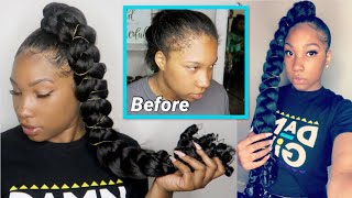 JUMBO BRAID PONYTAIL  Beginner Friendly [upl. by Bainter482]