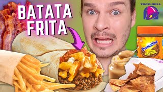 PROVAMOS O BURRITO RECHEADO DE BATATA FRITA E BACON DO TACO BELL  Vale a pena [upl. by Alimat89]