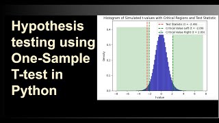 One Sample tTest  pvalue critical value based decision and visualization code in python [upl. by Bari266]