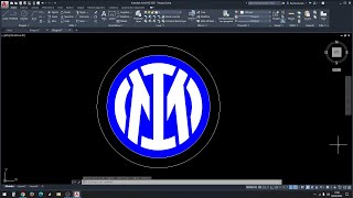 Disegnare logo scudetto INTER su Autocad  Prof Paolo Mosca [upl. by Ydde]