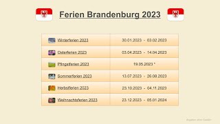 Ferien Brandenburg 2023 [upl. by Mccartan]