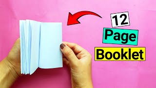 How to Make a 12Page Booklet from Paper  GlueFree [upl. by Brest]