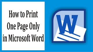 How to Print One Page Only in Microsoft Word 26 [upl. by Eaneg]